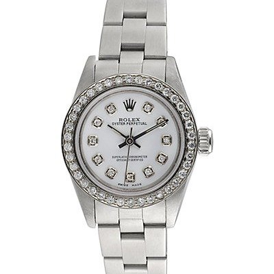 Rolex 1990s Women's Oyster Perpetual Diamond Watch