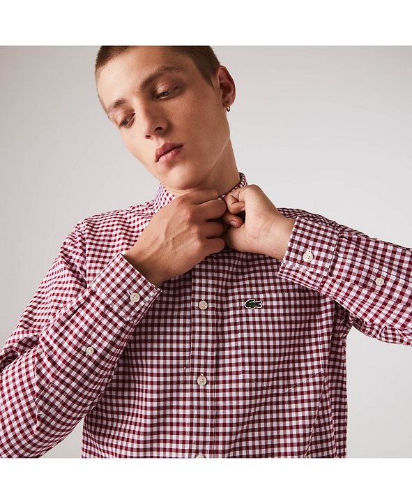 Men's Regular-Fit Checkered Oxford Cotton Shirt