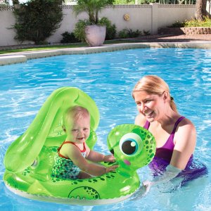 白菜价：H2OGO! 防紫外线遮阳 小乌龟造型婴儿泳圈