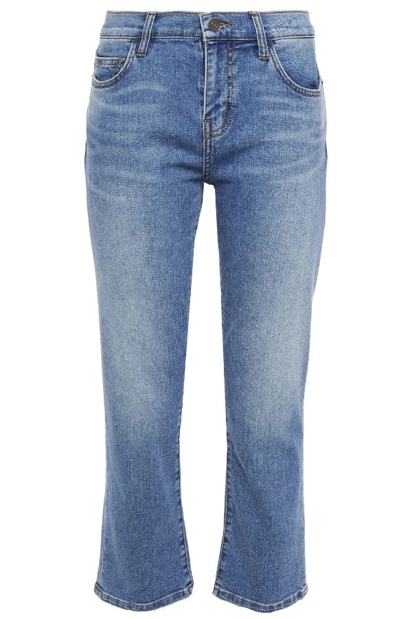 The Scooped Ruby cropped mid-rise straight-leg jeans