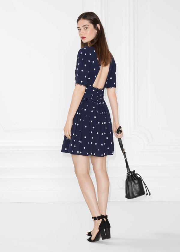 Dotted Dress - Blue - Mini dresses - & Other Stories US