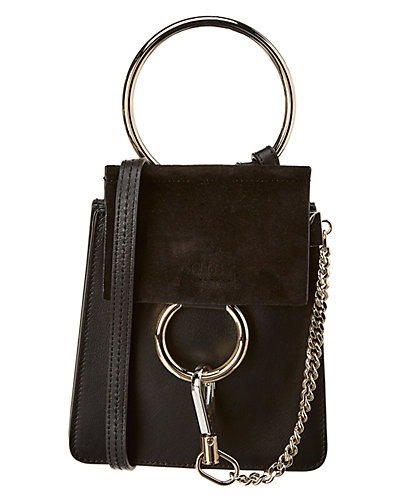 Faye Small Leather & Suede Bracelet Bag