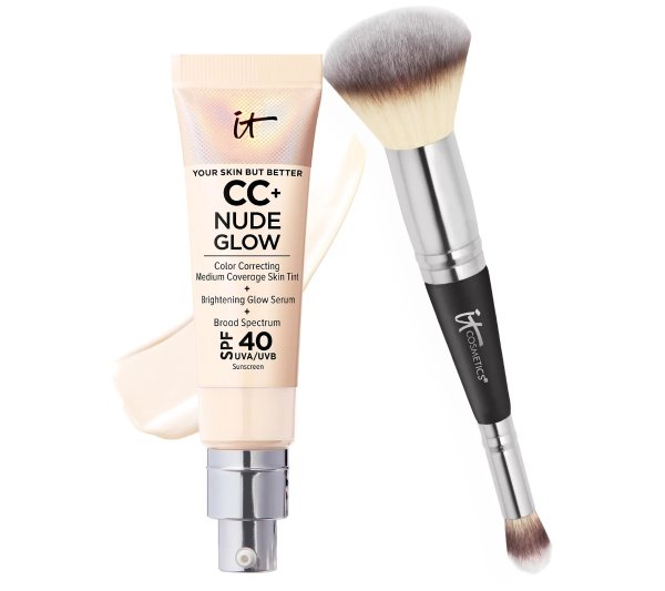 Your Skin But Better CC+ Nude Glow SPF40 w/ Luxe Brush - QVC.com
