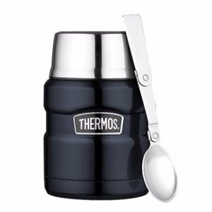 Thermos Stainless King Food Jar with Folding Spoon, 16 ounce