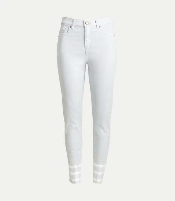 Curvy Tie Dye High Rise Skinny Crop Jeans in Windblown Grey | LOFT
