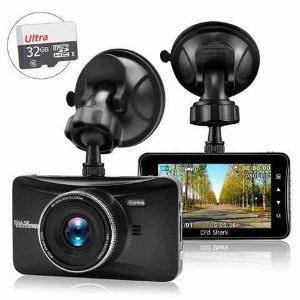 Old Shark Full HD 1080P Dash Cam w/ 32GB SD Card Included