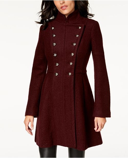 Double-Breasted Skirted Coat