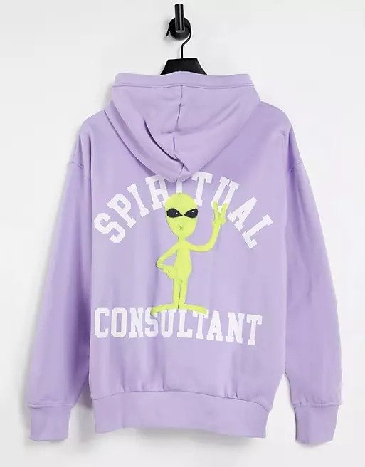Alisa organic cotton hoodie with alien motif in lilac