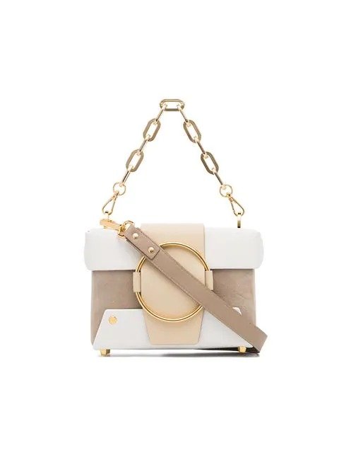 white and nude Asher leather cross-body bag
