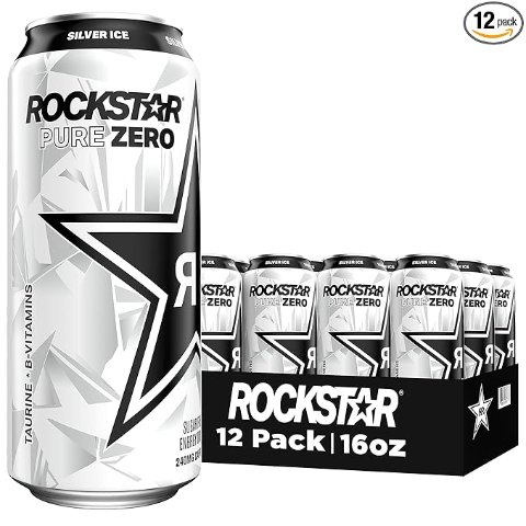 $14.25Rockstar Pure Zero Energy Drink 16oz Cans (12 Pack)