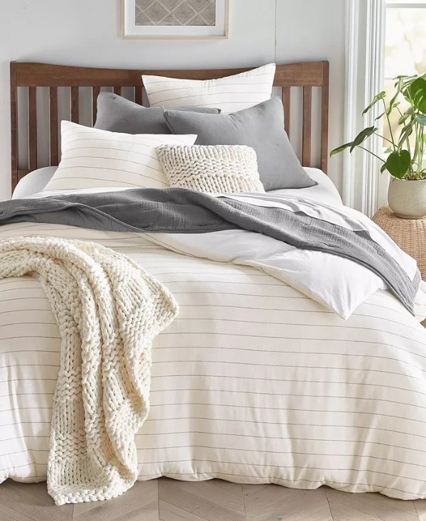 Sedona Stripe Cotton Hemp 2-Pc. Comforter Set, Twin, Created for Macy's