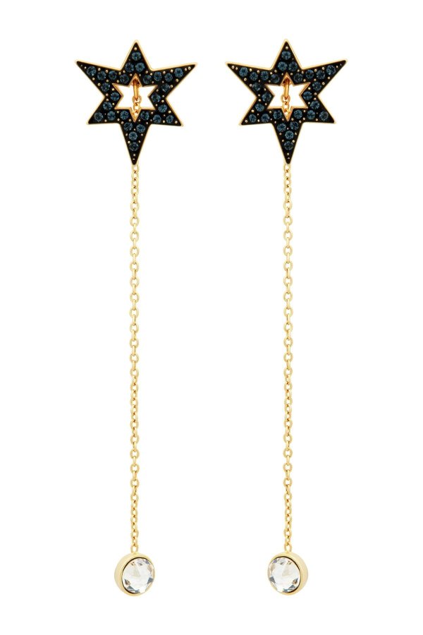 Starburst Crystal Chain Drop Earrings