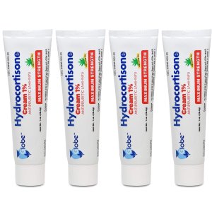 (4 Pack) Globe Hydrocortisone Maximum Strength Cream 1% w/Aloe