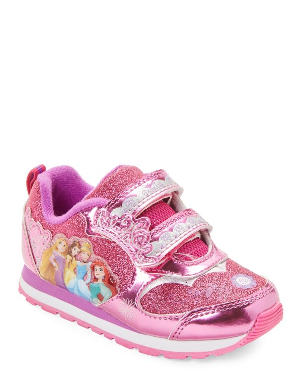 (Toddler Girls) Pink Glitter Character Light-Up Sneakers