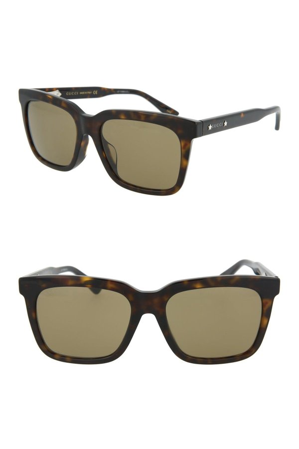 Core 55mm Square Sunglasses