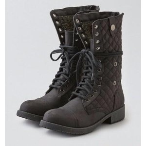 AEO LACE-UP QUILTED BOOT @ American Eagle