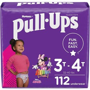 -Ups Girls' Potty Training Pants Training Underwear Size 5, 3T-4T, 112 Ct, One Month Supply