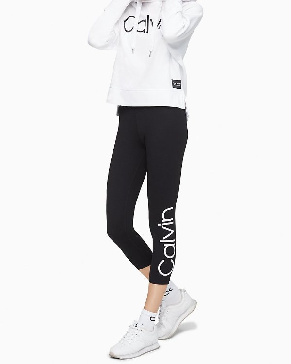 Calvin Klein Performance High-Waist Logo Cropped Leggings