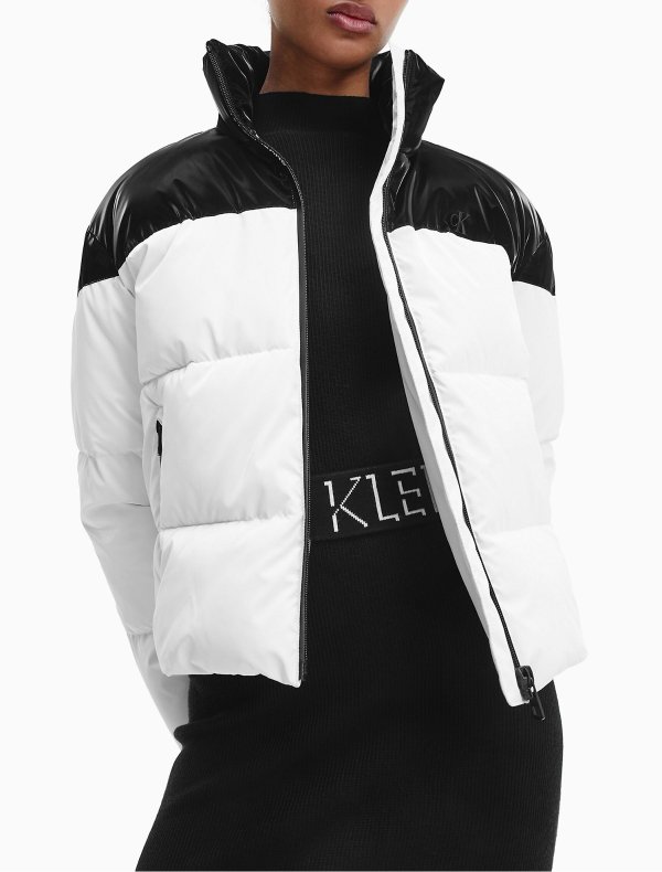 Colorblock Glossy Puffer Jacket Colorblock Glossy Puffer Jacket