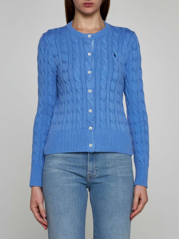 Cable-knit cotton cardigan