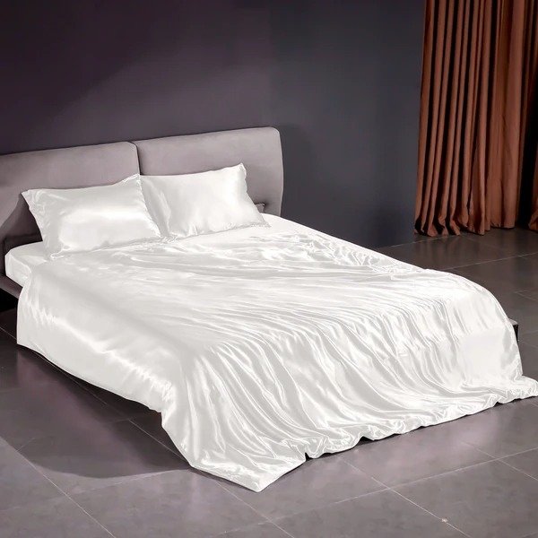 Luxury 22 Momme | Silk Bedding Duvet Cover Set w pillow shams (4Pcs) | 7 Colors