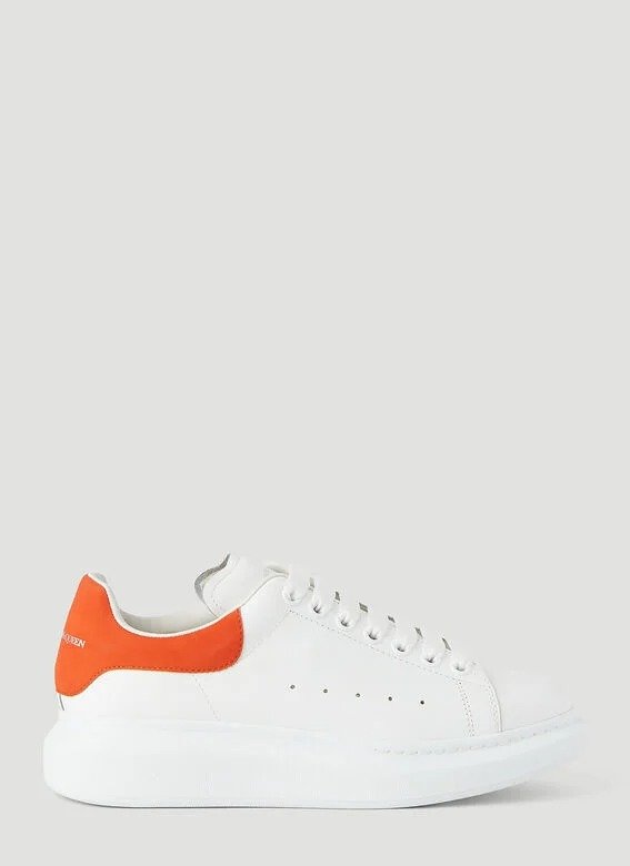 Larry Leather Sneakers in White and Orange
