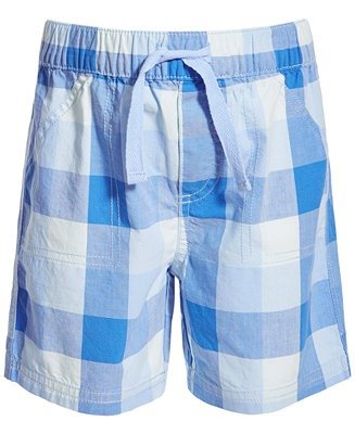 Toddler Boys Cool Water Plaid Cotton Shorts, Created for Macy's