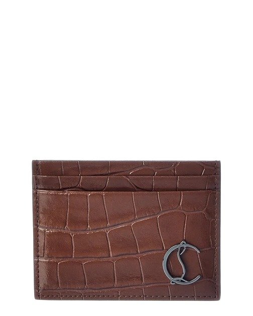 Christian Louboutin M Kios Croc-Embossed Leather Card Holder