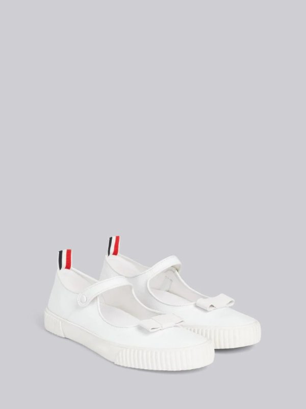 White Cotton Canvas Tennis Thom John Trainer | Thom Browne Official