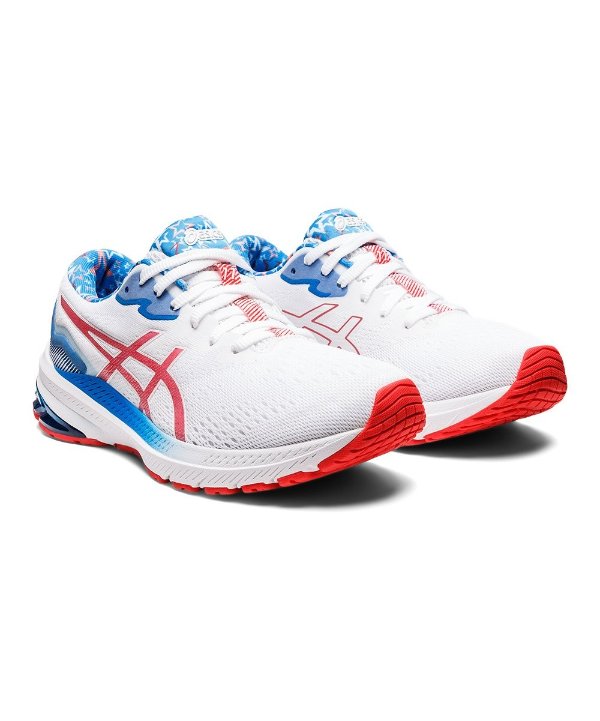 White & Electric Red GT-1000 11 Running Shoe - Women