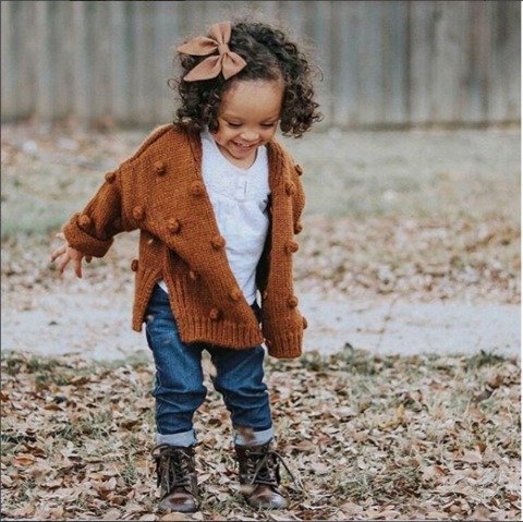 Brown Willow Pompom Sweater