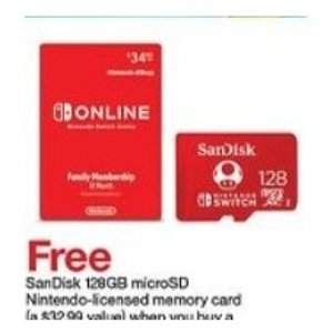 Nintendo Switch Online 12 Month + 128GB SD Card