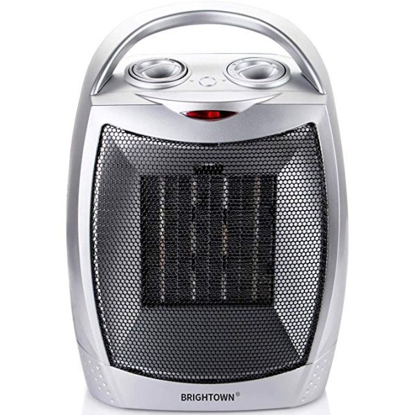750W/1500W ETL Listed Quiet Ceramic Space Heater with Adjustable Thermostat, Portable Electric Heater Fan with Overheat Protection and Carrying Handle