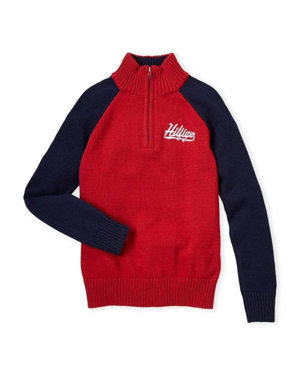 (Boys 8-20) Quarter-Zip Raglan Sweater