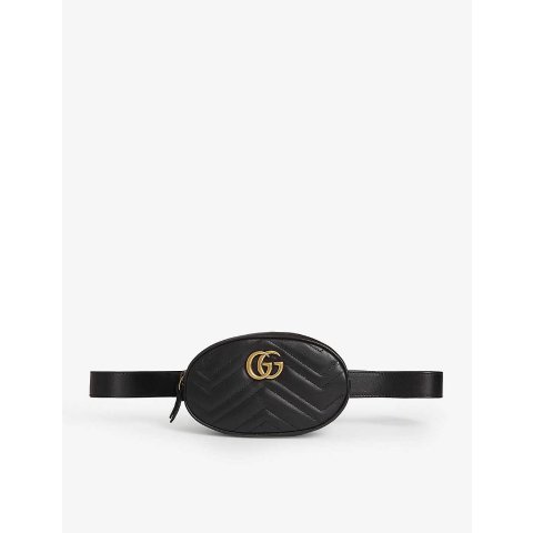 Gucci美国官网$1150Marmont 皮质腰包