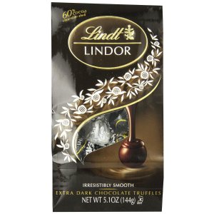 LINDOR 60% Extra Dark Chocolate Truffles, 5.1oz (Pack of 6)