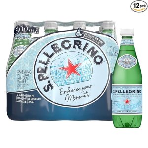 S.Pellegrino Sparkling Natural Mineral Water, Plastic Bottles, 16.9 Fl Oz (Pack of 12)
