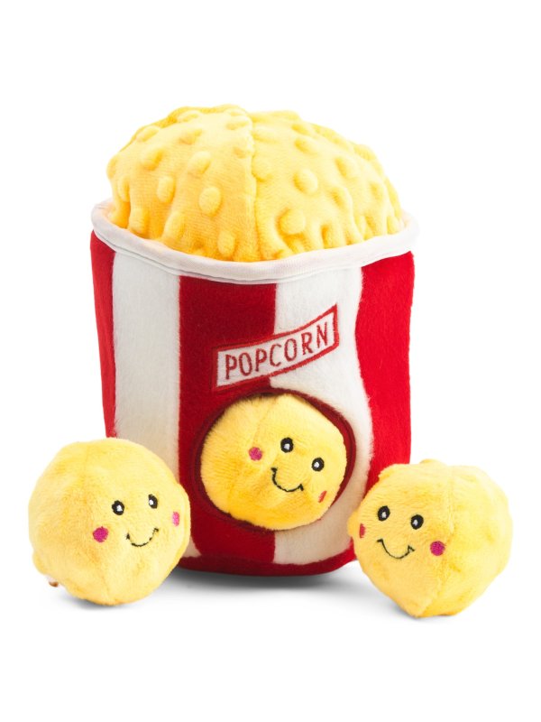Popcorn Bucket Burrow Dog Toy