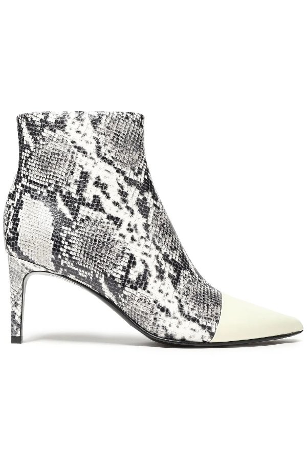 Beha snake-effect leather ankle boots