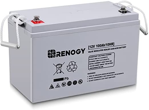 Renogy Deep Cycle AGM Battery 12 Volt 100Ah, 3% Self-Discharge Rate, 2000A Max Discharge Current, Safe Charge Most Home Appliances for RV, Camping, Cabin, Marine and Off-Grid System, Maintenance-Free