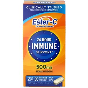 Vitamin C by Ester-C, 24 Hour Immune Support, 500mg Vitamin C, 90 Coated Tablets