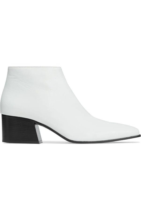 Lusinda textured patent-leather ankle boots