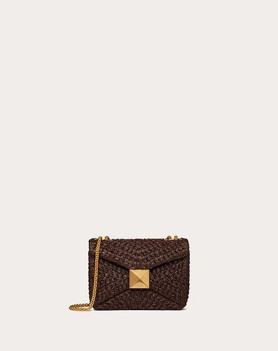 ONE STUD RAFFIA BAG WITH CHAIN for Woman | Valentino Online Boutique