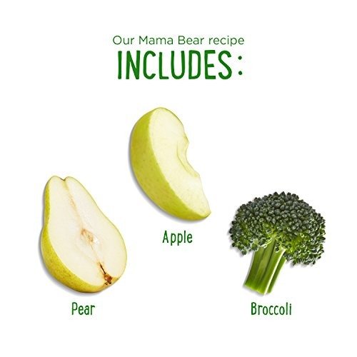 Amazon Brand - Mama Bear Organic Baby Food Pouch, Stage 2, Pear Apple Broccoli, 4 Ounce Pouch (Pack of 12)
