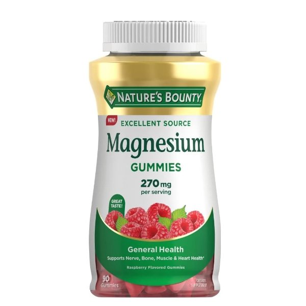 Magnesium 270mg Gummies, Supports Bone, Nerve, Muscle and Heart Health(1), 90 Gummies
