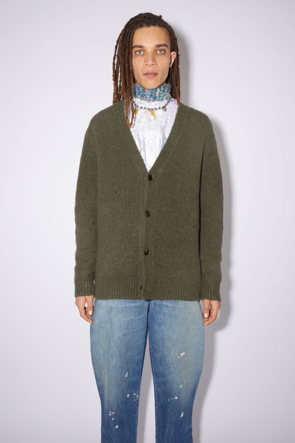 Acne Studios US Acne Studios Wool-blend v-neck cardigan - Forest