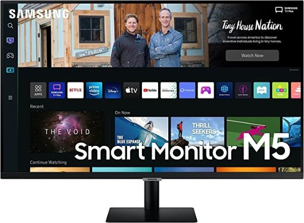 27" M50B Series FHD Smart Monitor w/Streaming TV, 4ms, 60Hz, HDMI, HDR10, Watch Netflix, YouTube and More, Slimfit Camera, IoT Hub, Mobile Connectivity, 2022, LS27BM502ENXGO, Black