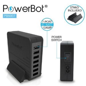 PowerBot PB5007 60W 12A 7USB Port Smart Quick Rapid Charger