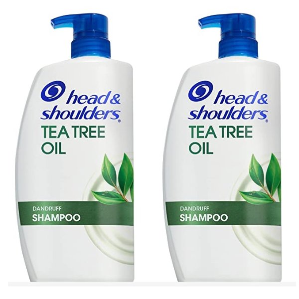 Dandruff Shampoo Twin Pack Infused with Tea Tree Oil Hydrate Scalp 32.1 Each Twin Pack, Green, 64.2 Fl Oz