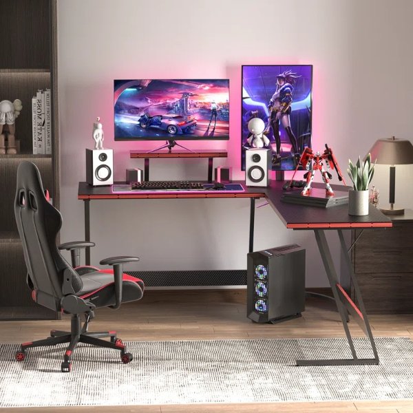 Sherri L- Shaped Gaming Desk
